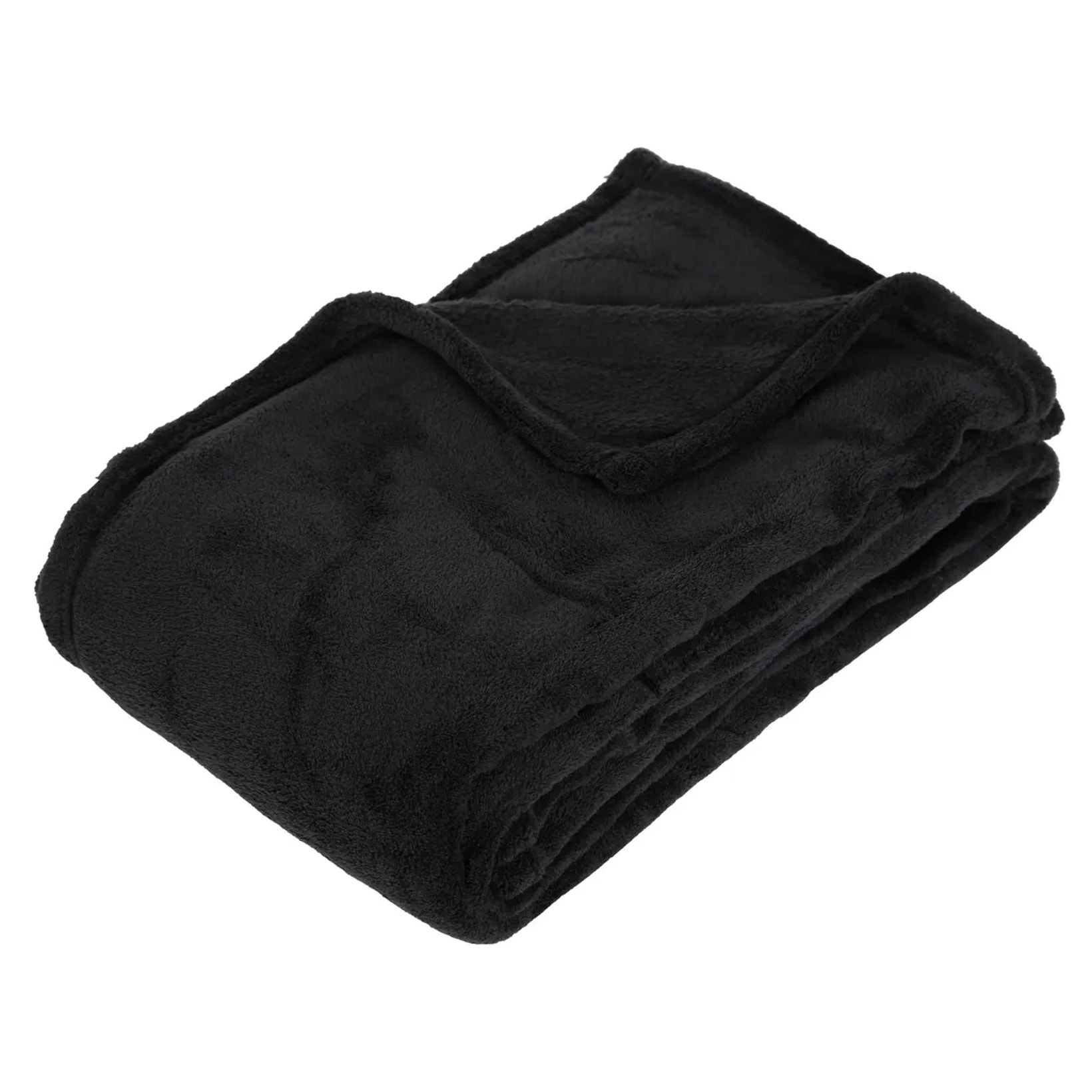 Plaid microfibre noir 125x150cm