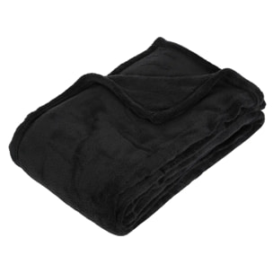 Plaid microfibre noir 125x150cm