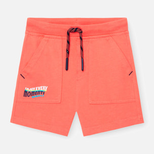 Bermudas bÃ¡sicas para niÃ±o estampadas de color naranja