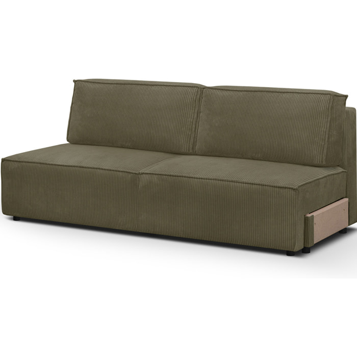 Module canapé convertible 2 places en velours côtelé - HARPER MOD