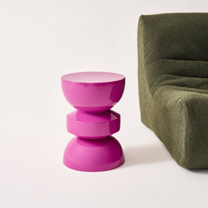 Table d'appoint, bout de canapé, table de chevet métal effet glossy Ø32 x H44,5cm ASSA