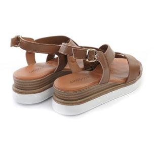 SANDALO ZEPPA INCROCIATO WHISKY