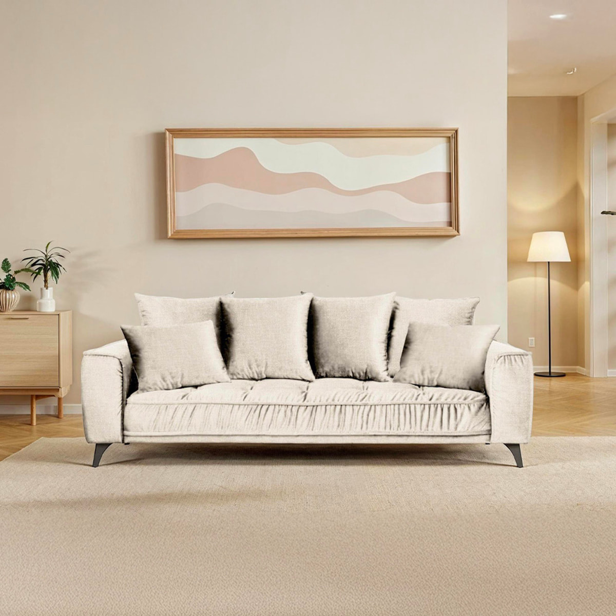 Canapé Tissu Droit Altamo - 3 Places