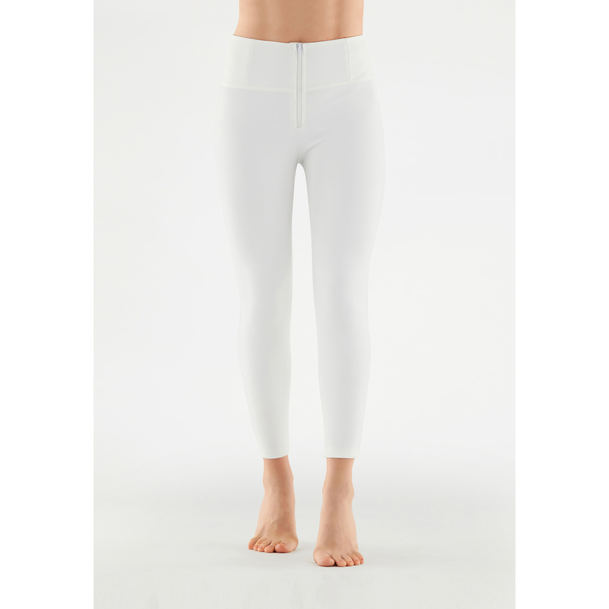 Pantaloni push up WR.UP® 7/8 superskinny vita alta similpelle