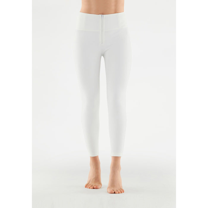 Pantaloni push up WR.UP® 7/8 superskinny vita alta similpelle