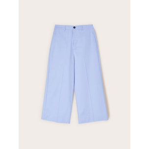 Motivi - Pantaloni cropped in tela misto cotone - Azzurro