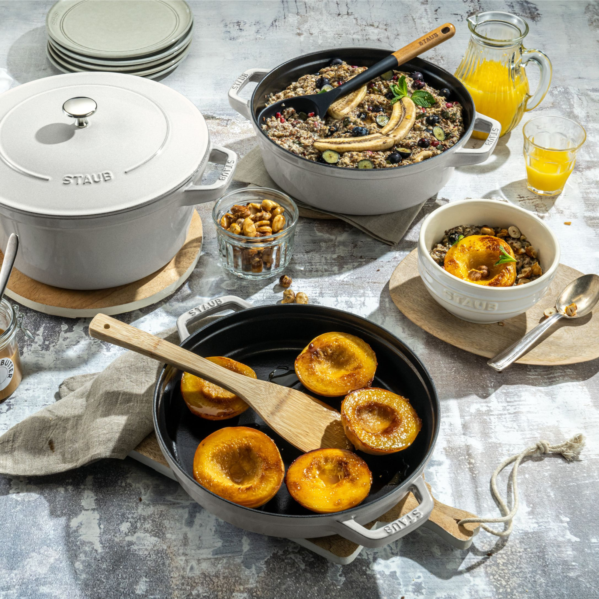 3-pcs, Set empilable, Truffe blanche