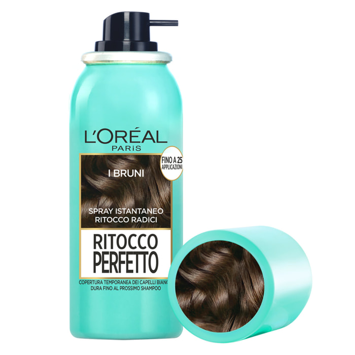 2x Spray Colore Bruno per Capelli Bianchi Ritocco Perfetto
