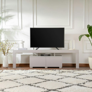 Banc TV moderne avec rangement - gris effet laque MARFA
