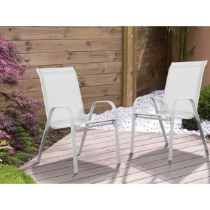 Fauteuil jardin Textilène "Cordoba" - Phoenix - Gris clair - Lot de 2