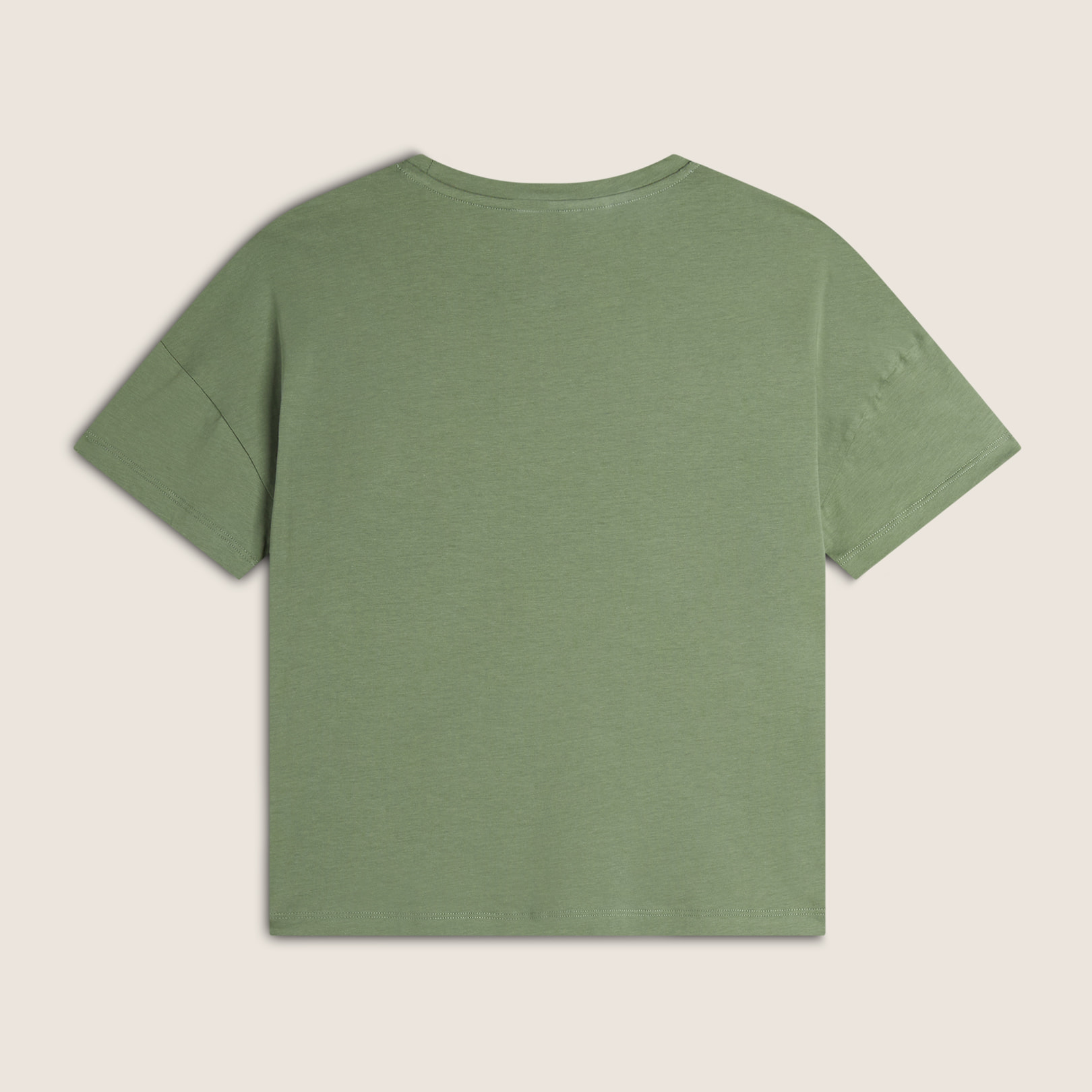 T-shirt donna comfort fit corta con stampa e spacchi