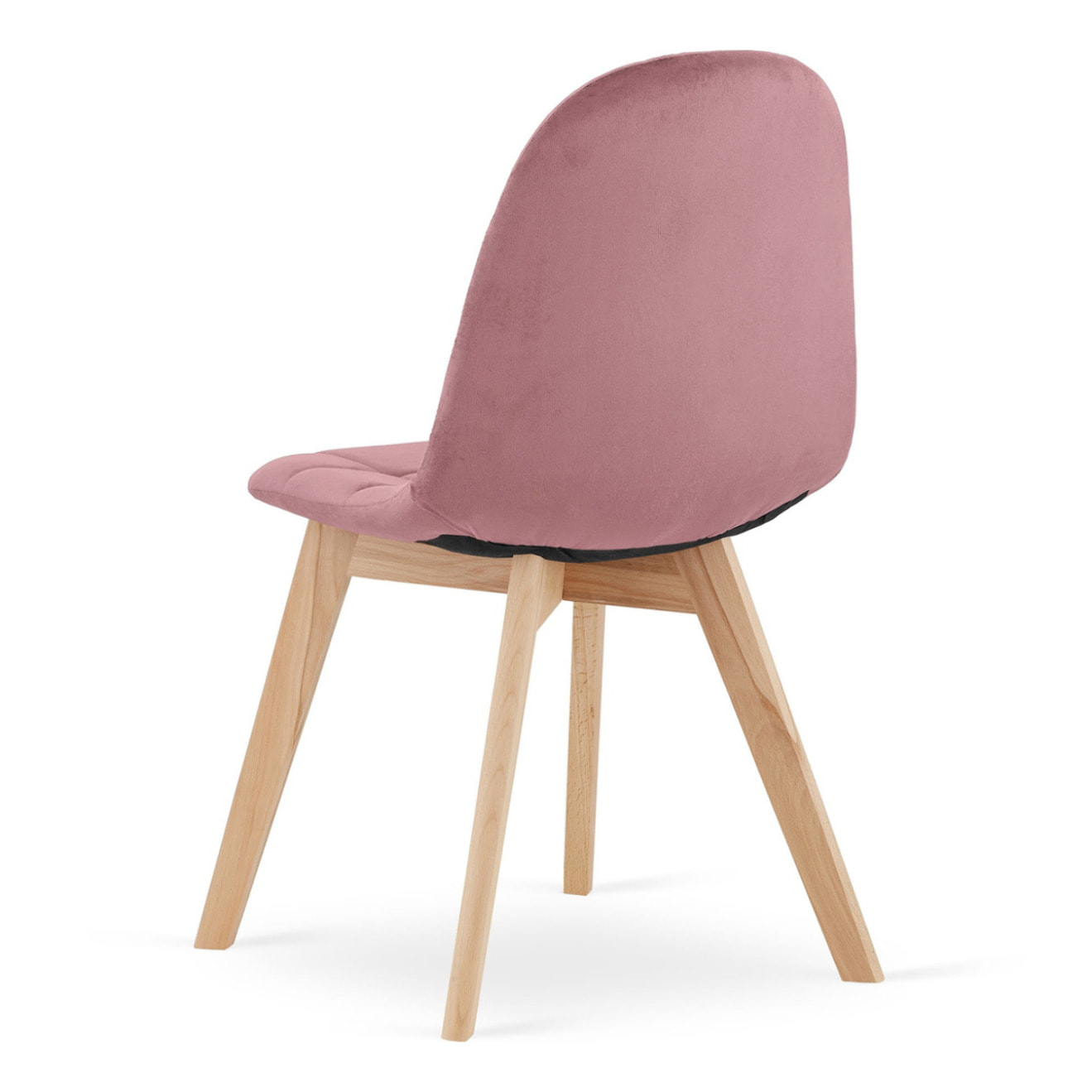 Set di 2 sedie Bora in velluto rosa antico e legno