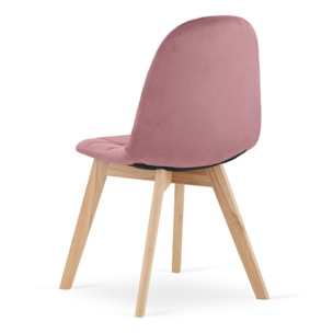 Set di 2 sedie Bora in velluto rosa antico e legno