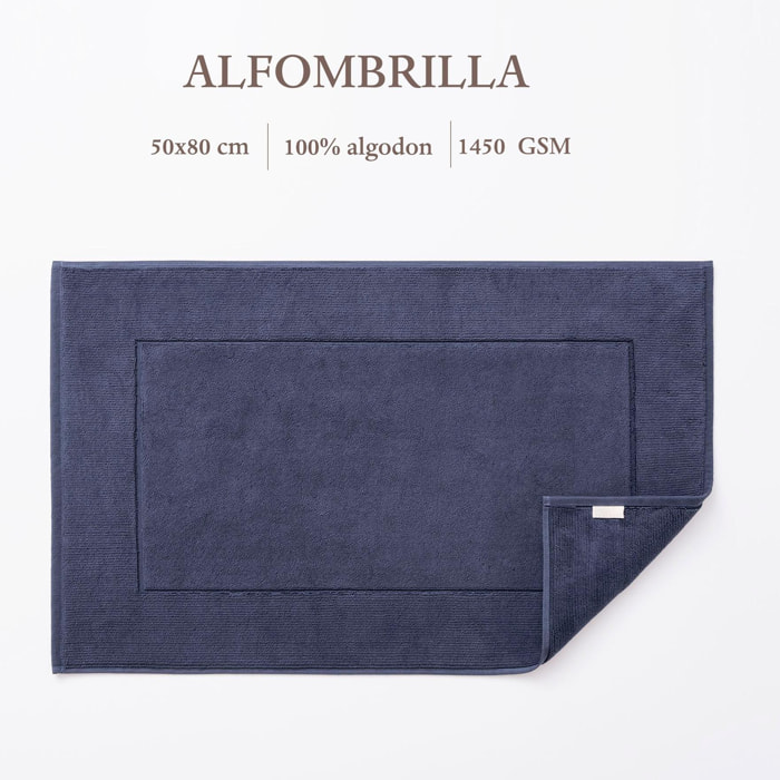 Alfombrilla de baño 50x80cm 100% algodón 1450gsm navy scalpers home