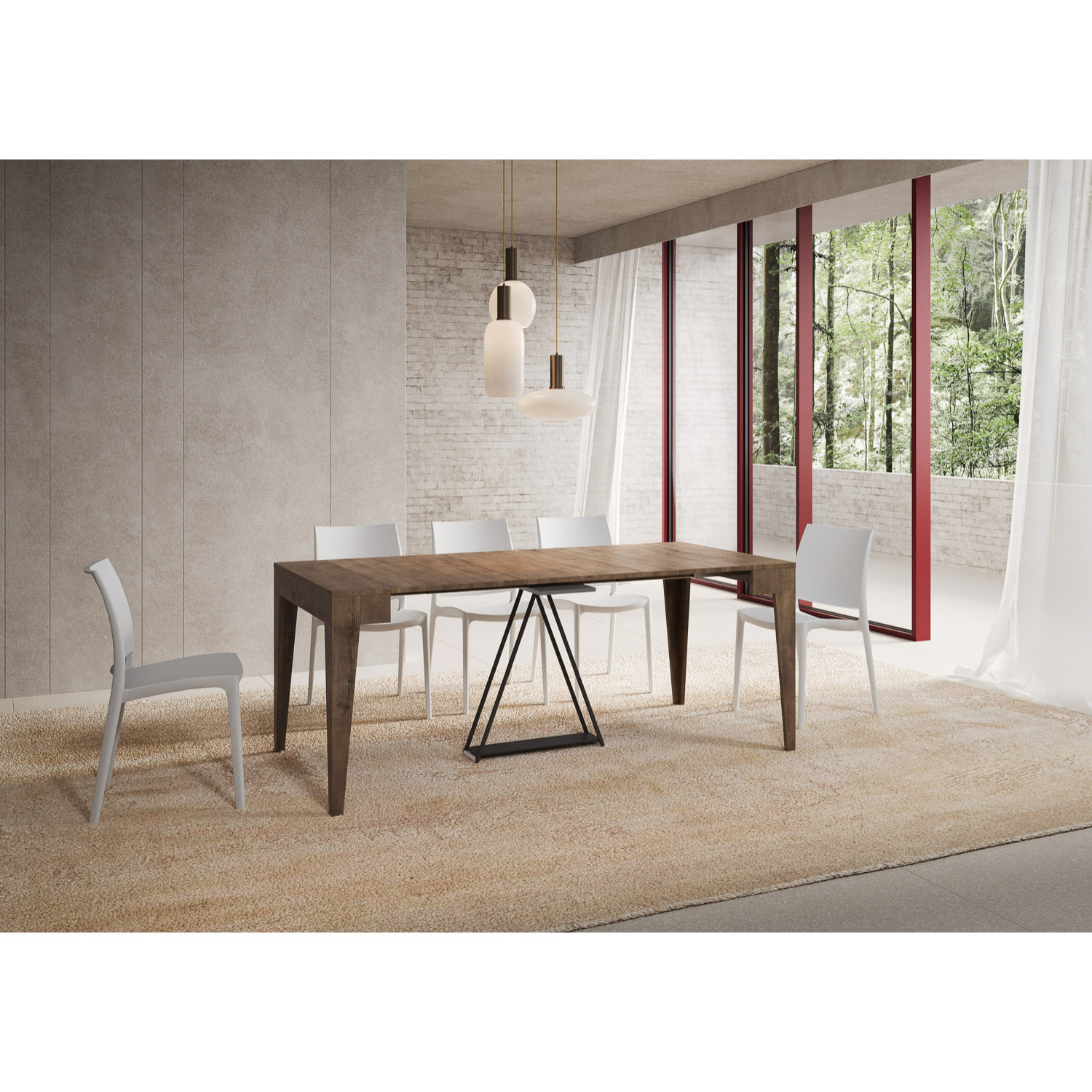 Console extensible 90x42/198 cm Zima Small noyer