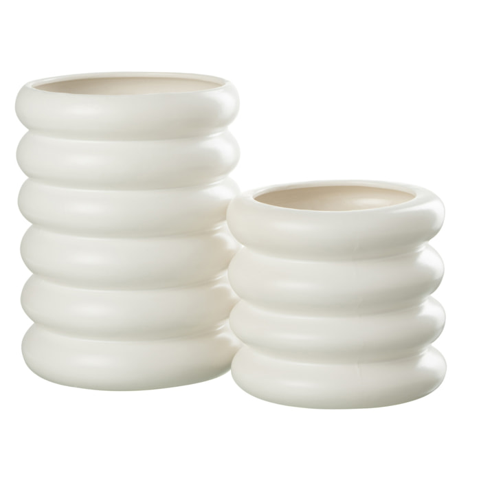 J-Line cachepot Boué - porcelaine - blanc - large - Ø 20.00 cm