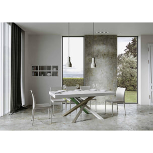 Mesa extensible 90x180/440 cm Volantis Fresno Blanco estructura multicolor 4/A