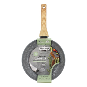 Poêle en aluminium effet pierre 24cm - tous feux CANNELLE