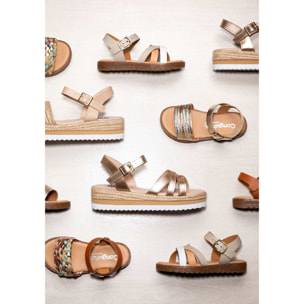 Sandalias De Niña Trenzado Piel Marrón