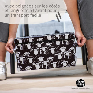 Boîte de rangement avec couvercle fond noir Lifeney Shaun le mouton