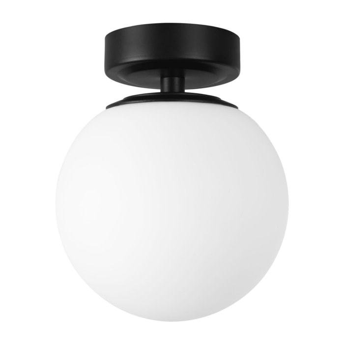 Forlight Giro - Lámpara de Techo para Baño con IP44 para Bombilla E14 en Forma de Esfera. Plafón de Techo de Color Negro