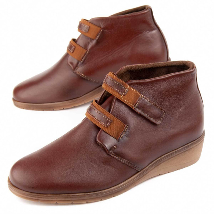 Botín De Cuña - Marrón - Altura: 4 Cm