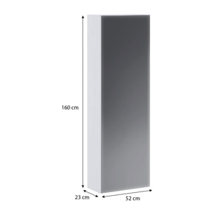 Scarpiera con Specchio Salvaspazio 7 Ripiani 14 Paia Di Scarpe Anta Reversibile Design Moderno Ingresso Camera Cameretta Minimal 160x52x23 Cm Bianco