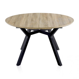 Mesa redonda extensible Aeris Negro - Roble