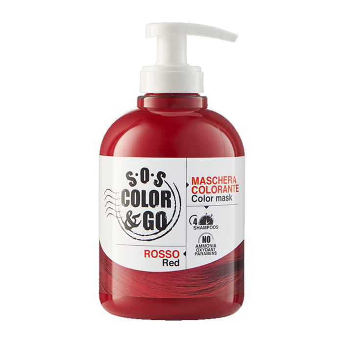 Mascarilla colorante roja ALAMA Professional SOS Color & Go 300 ml
