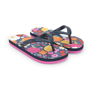 Chanclas estampadas con flores de color fucsia, Chanclas