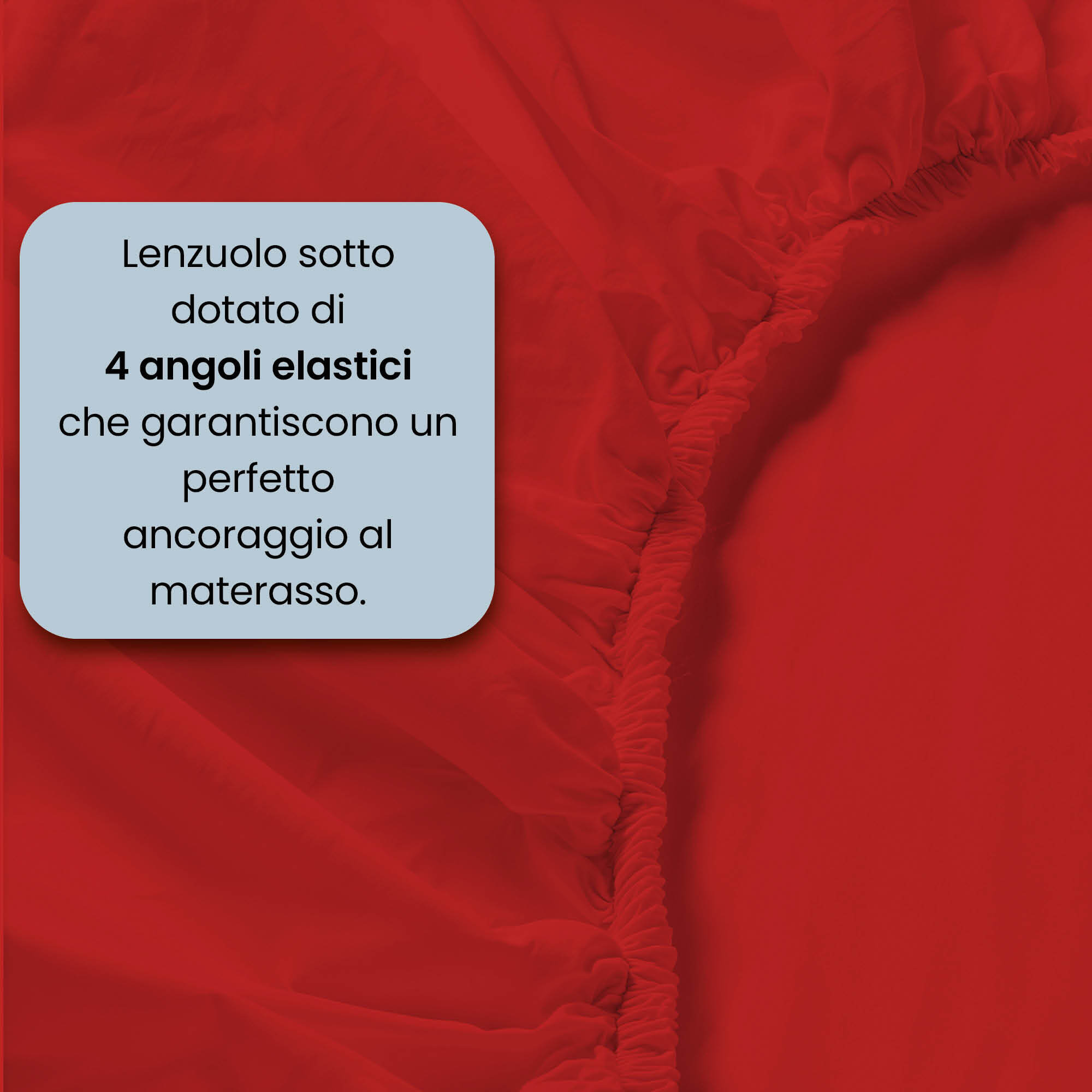 COMPLETO LETTO MAX COLOR, 100% Cotone, Made in Italy - ROSSO