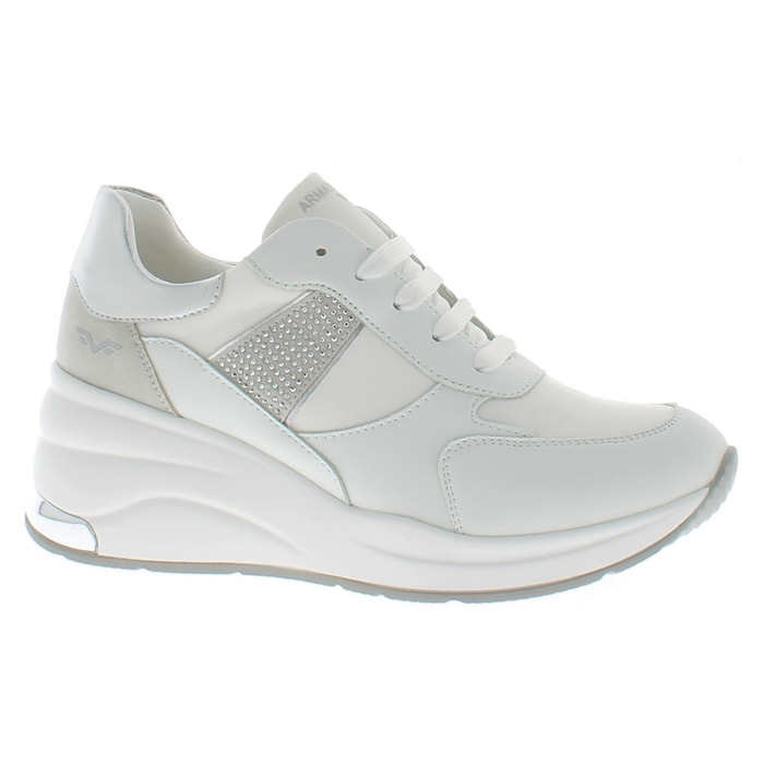 Armata di Mare Scarpe Donna Sneakers Casual Zeppa con Soletta in Memory Foam AMD S51H63 White Silver