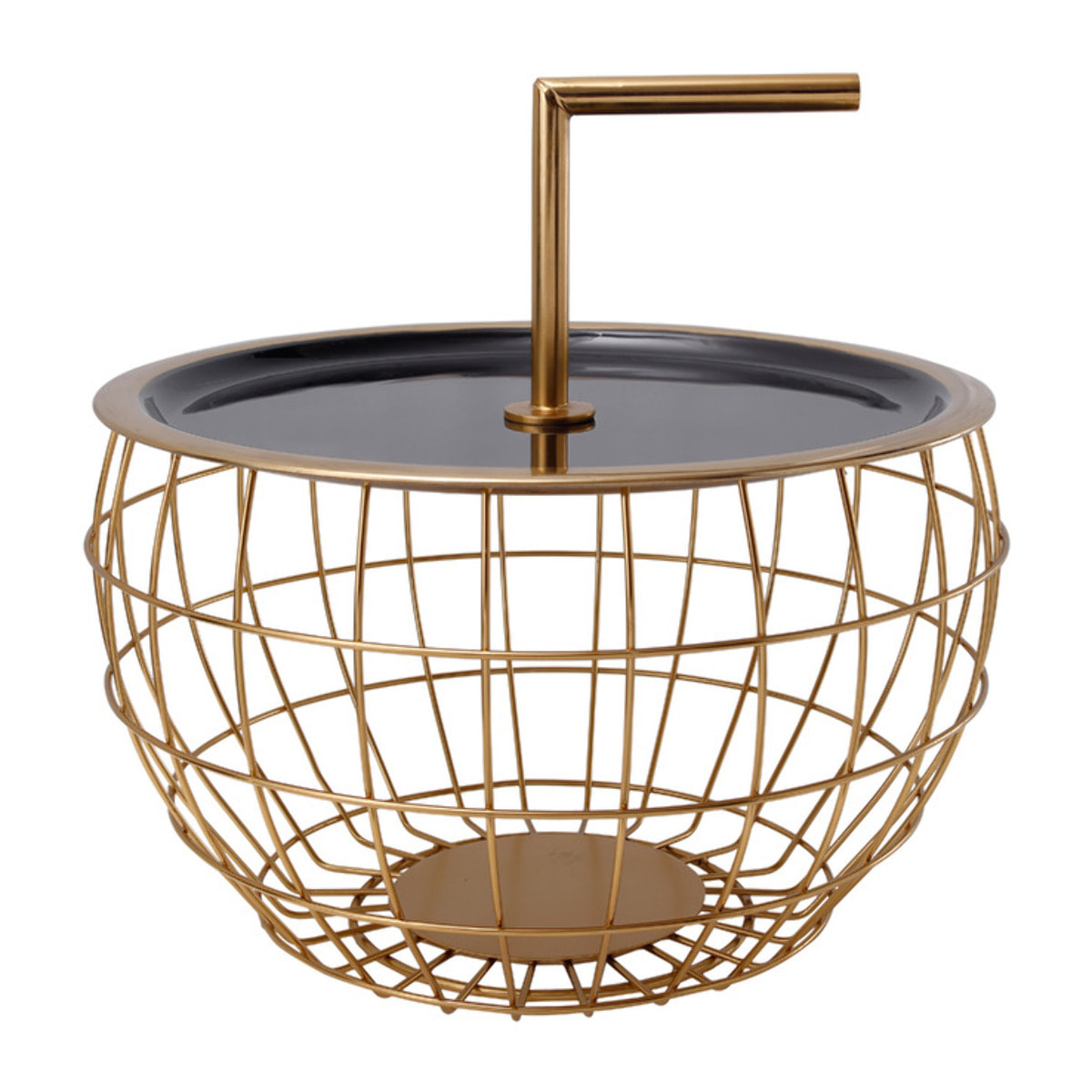 Tavolino Art Deco 555 in metallo con maniglia