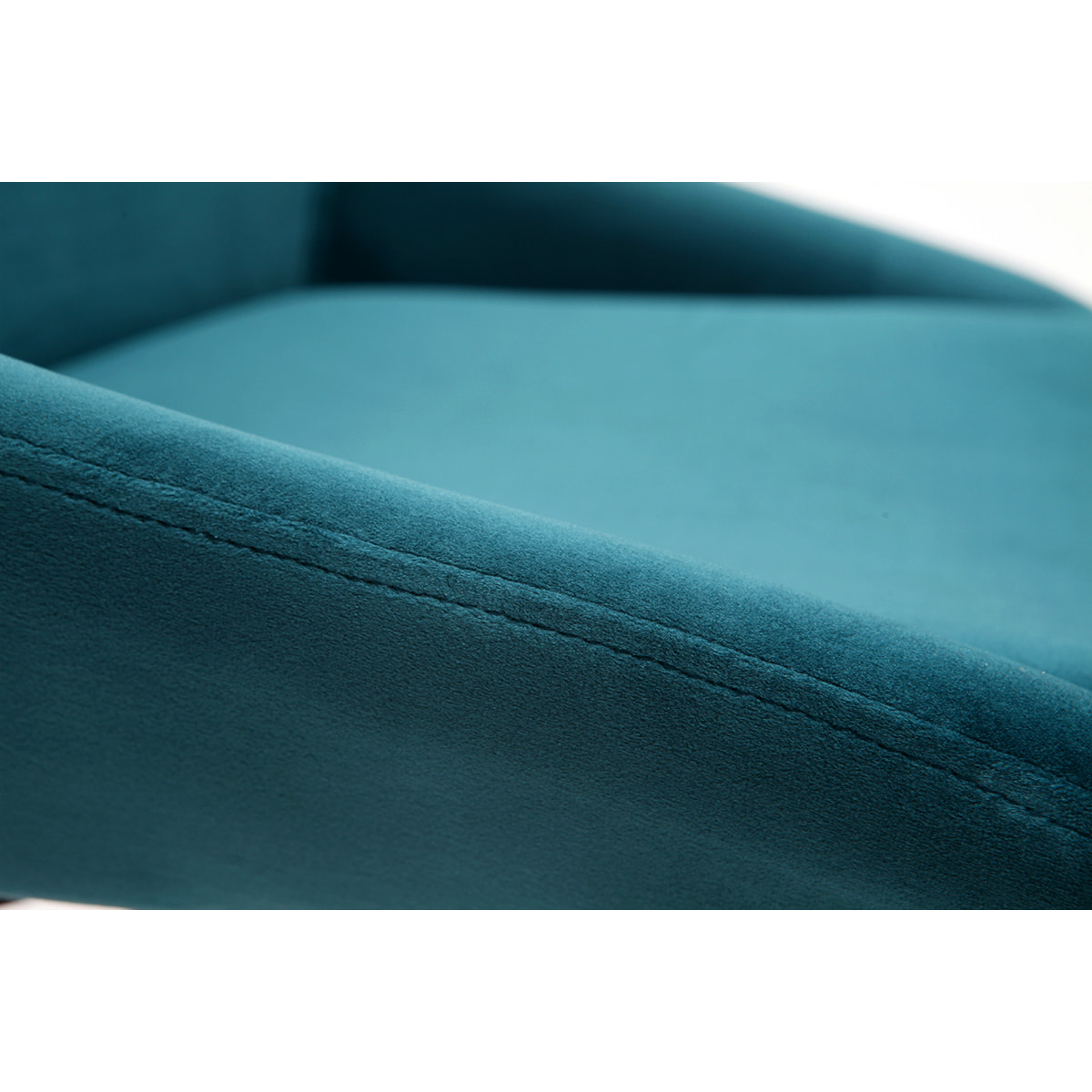 Chaises design en tissu velours bleu pétrole et métal noir (lot de 2) HOLO