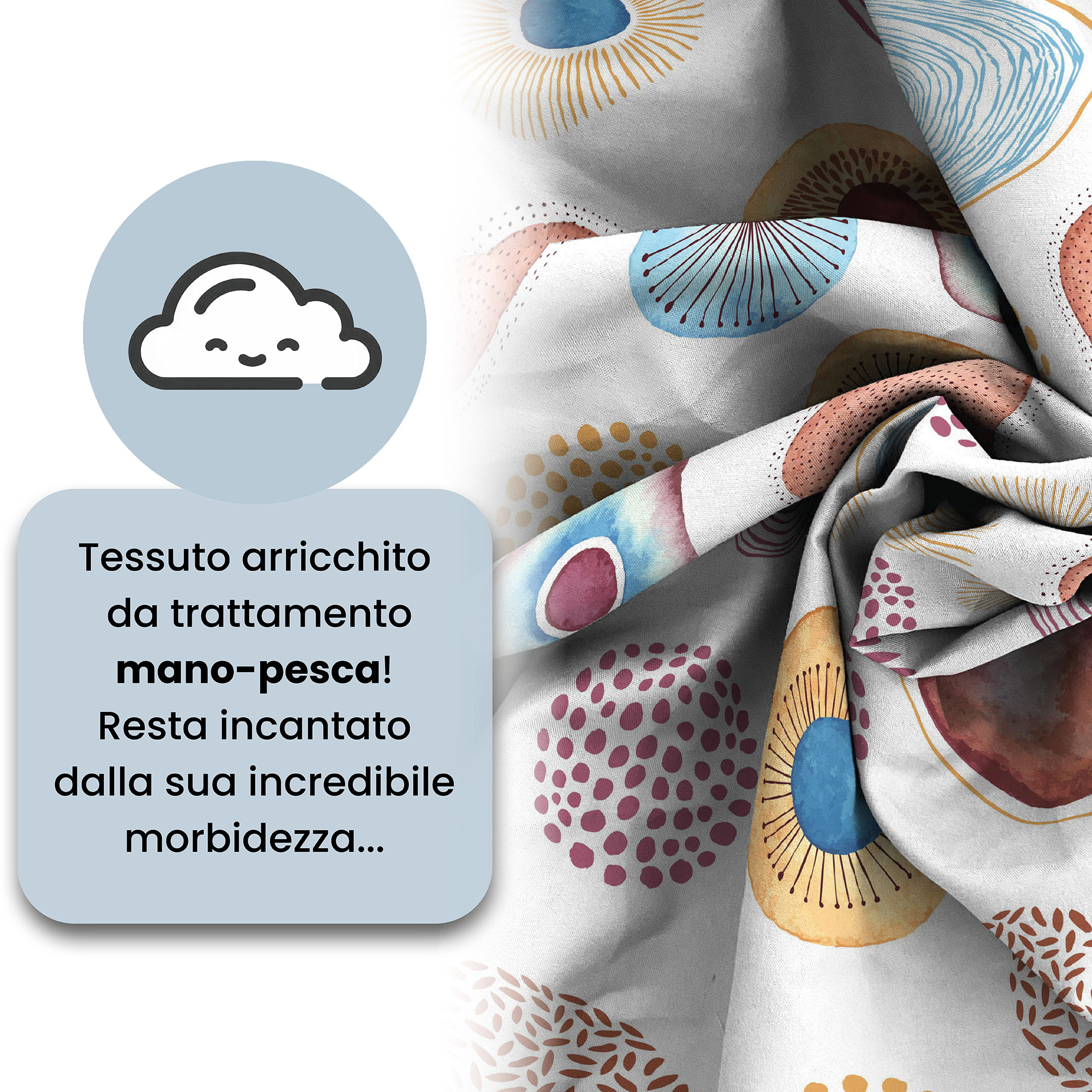 COPRIPIUMINO FANTASY, 100% Microfibra, No Stiro - CIRCLE