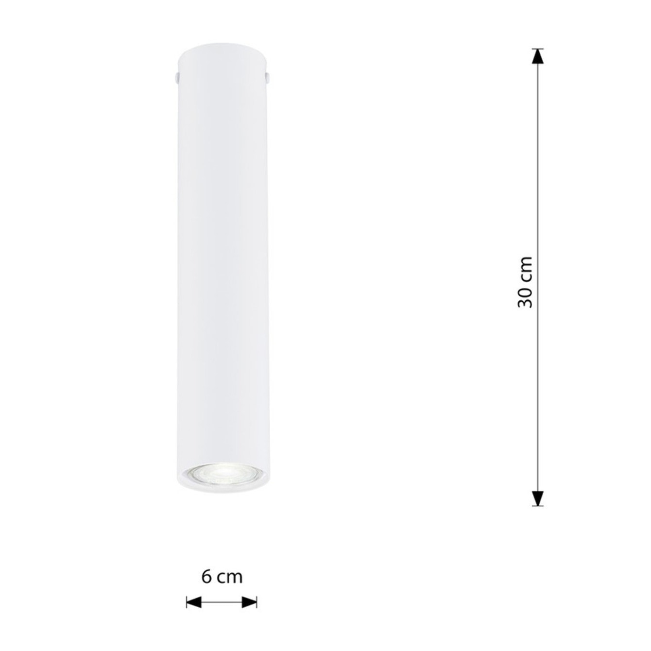 Faretto Tecno in acciaio bianco opaco