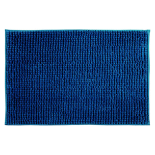 Alfombra de baño MSV "Chenille" antideslizante de microfibra en color azul oscuro 60 x 90 cm