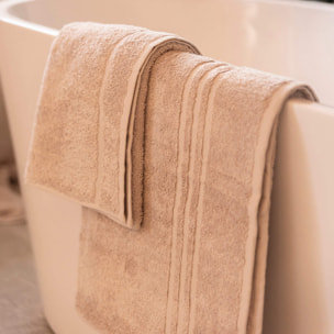 Naturals - Set de 2 Toallas Lisas - 100% Algodón - 600 g/m² - Absorvente - Beige