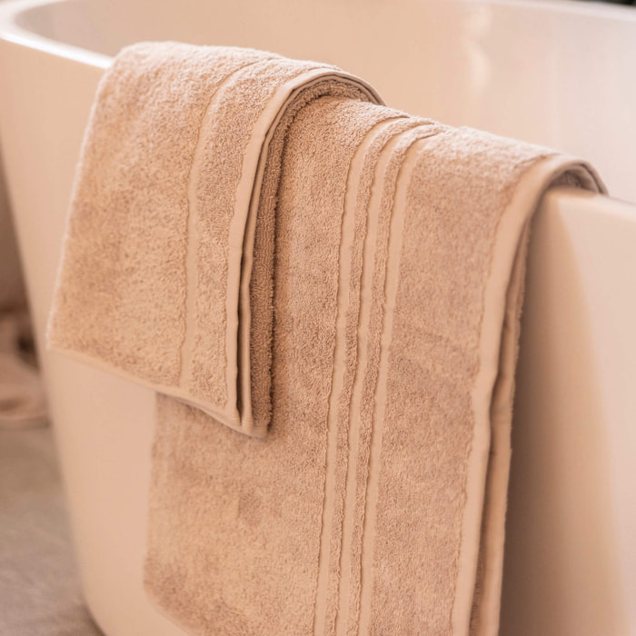 Naturals - Set de 2 Toallas Lisas - 100% Algodón - 600 g/m² - Absorvente - Beige