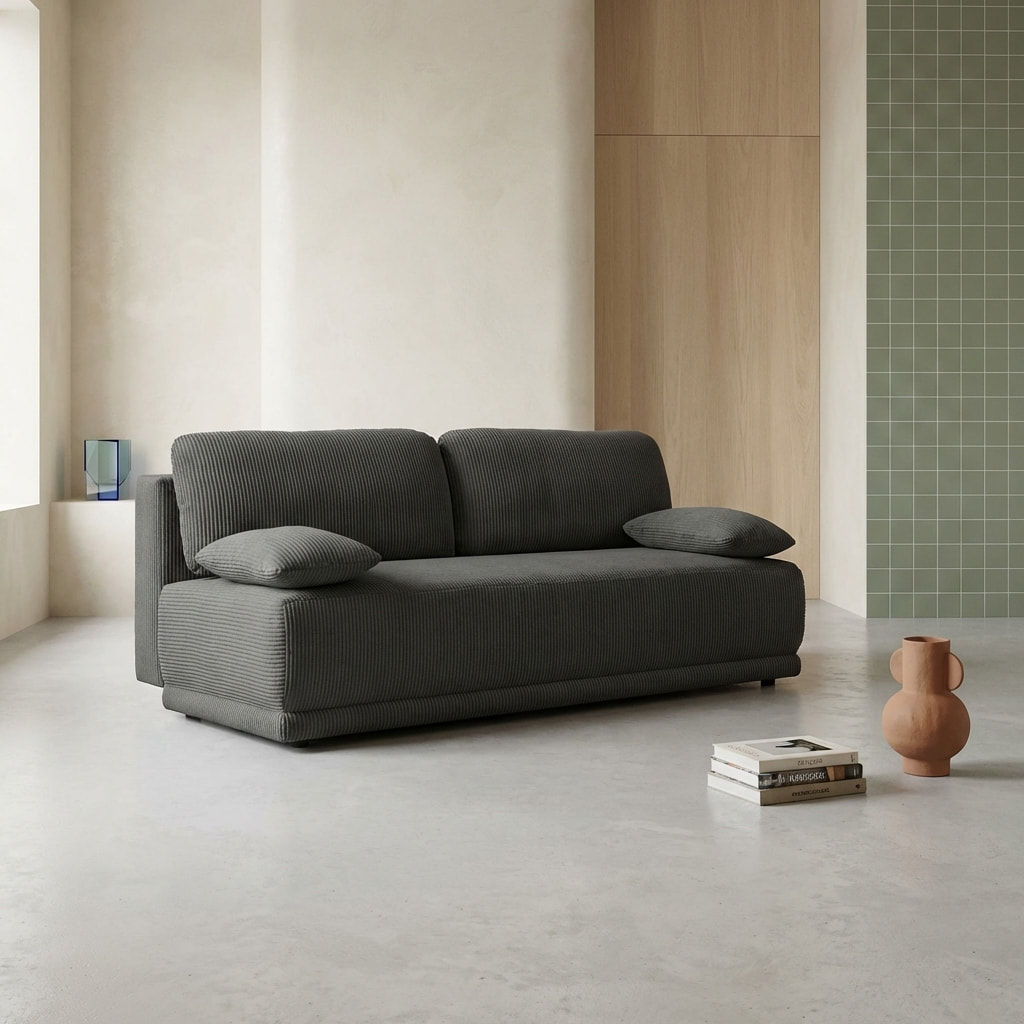 Banquette convertible 3 places velours côtelé  NELSON