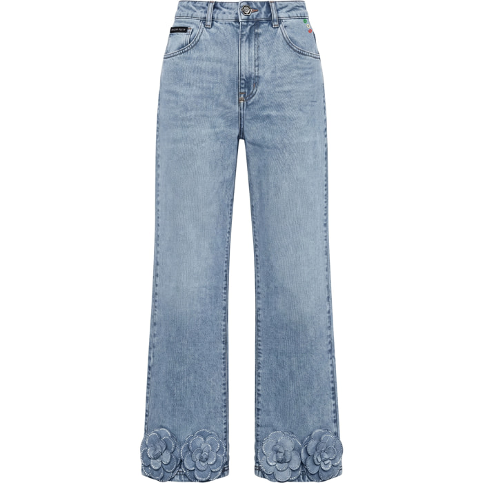 PHILIPP PLEIN Vaqueros de corte recto ROSES