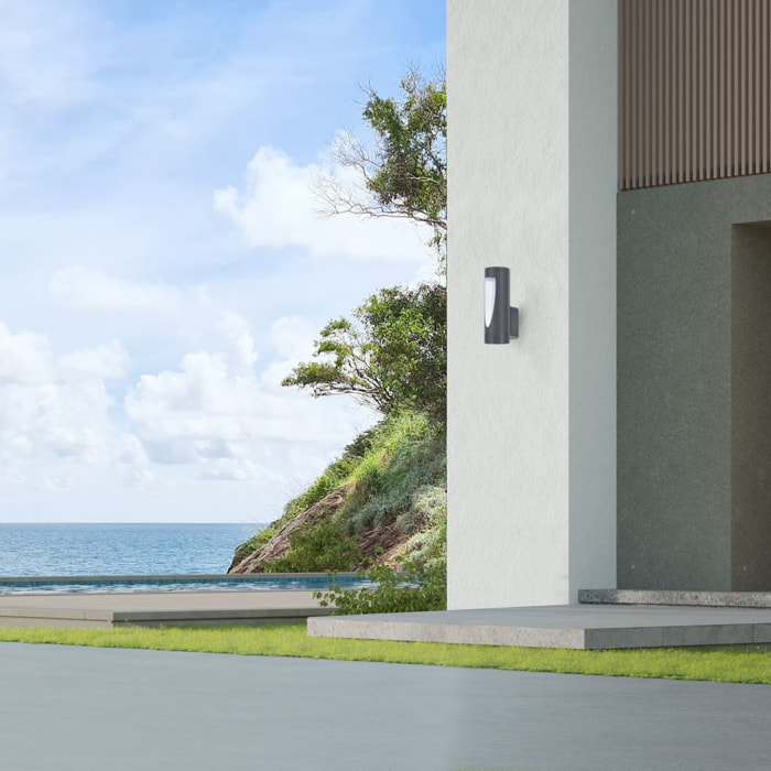 Forlight Brit - Aplique Exterior LED con Luz Cálida 3000K para Jardín y Terraza IP54 de Color Gris Urbano