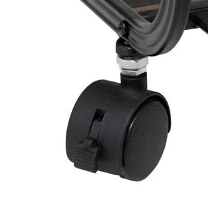 Étagère 2 niveaux en métal et bois noir