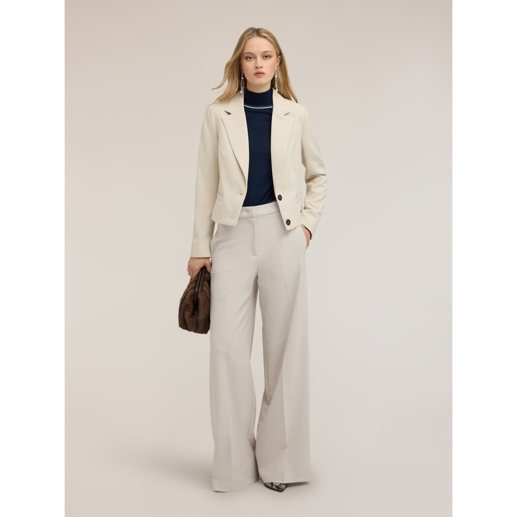 Motivi - Blazer corta con revers - Bianco