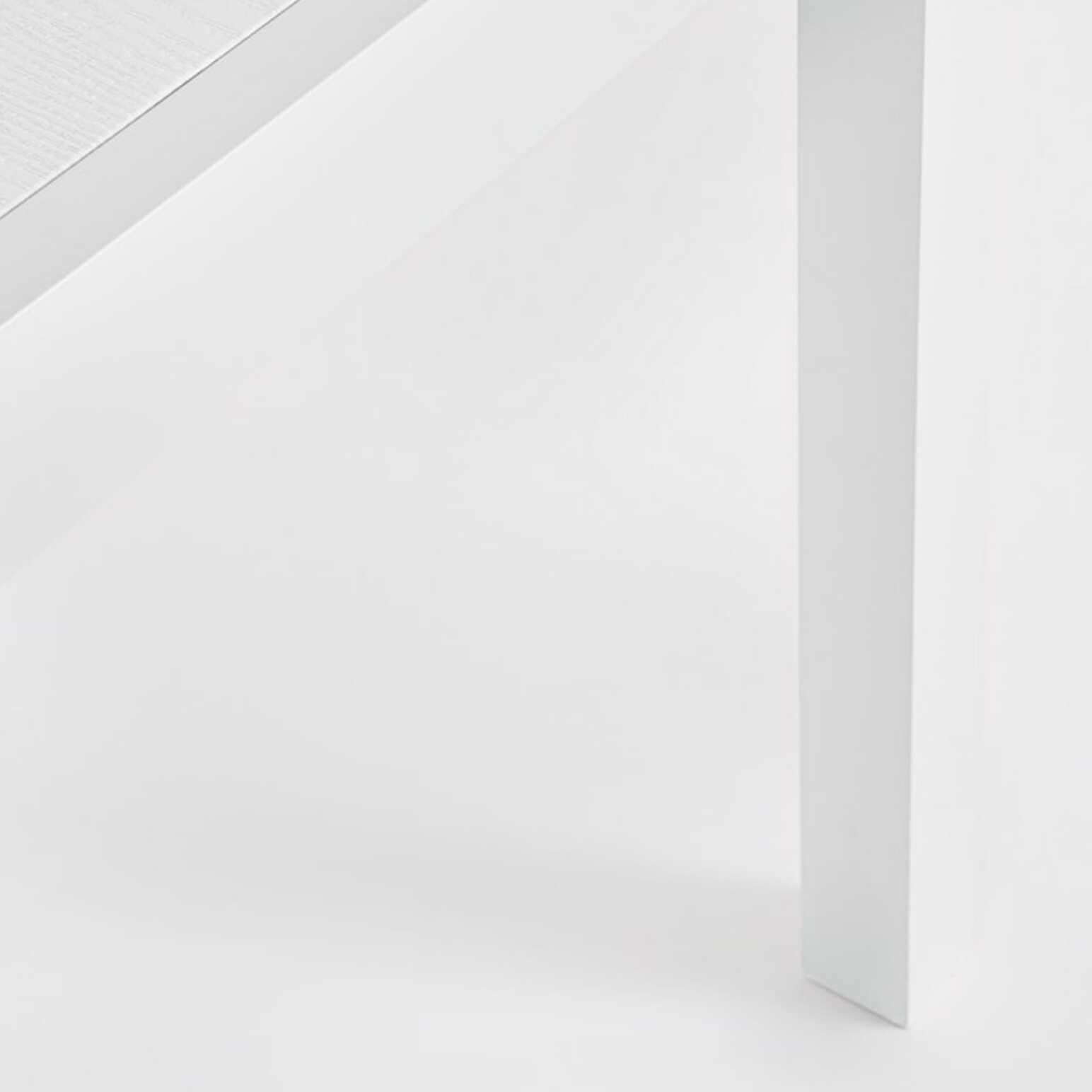 Tavolo allungabile da giardino CLIV con piano effetto legno e struttura in alluminio bianco, 80×80 – 160×80 cm