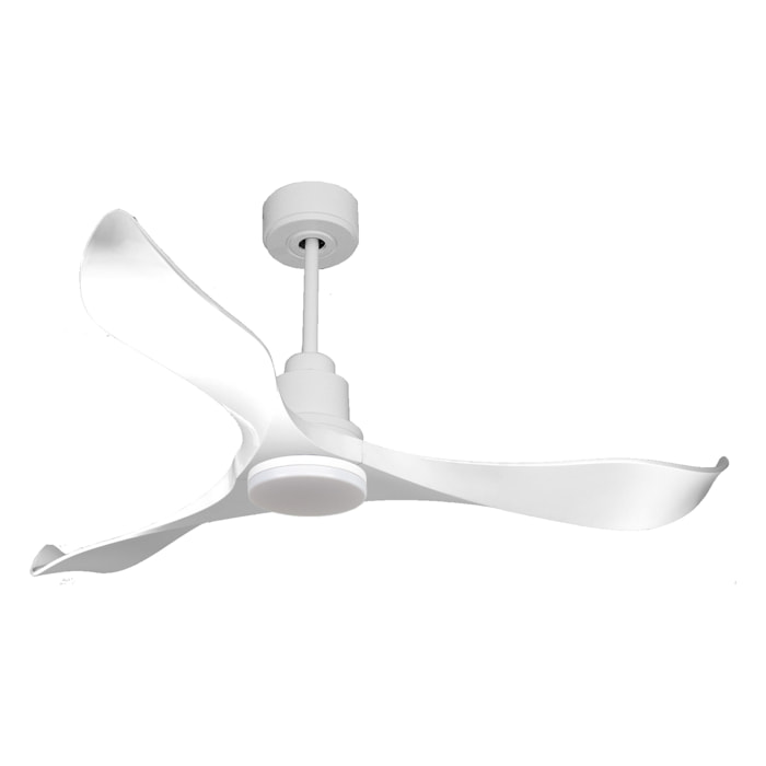 Ventilateur de plafond Réversible  Thermostat Dimmable Wifi Moteur à courant continu Toits en pente Télécommande Lumière à trois tons Adaptateur 2/3 Lames