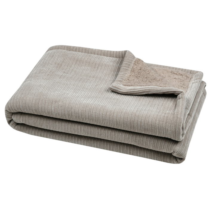 Plaid côtelé ultra doux - Naturel