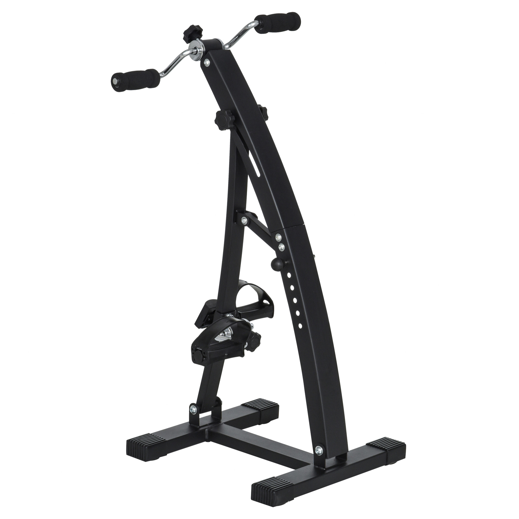 Vélo d'appartement pédalier rééducation bras jambes écran LCD multifonctions hauteur guidon réglable 40L x 42,5l x 100H cm acier noir