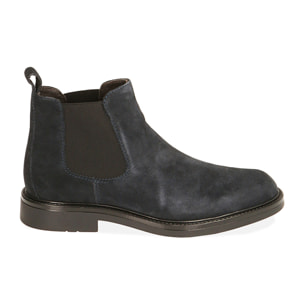 Chelsea boots blu in camoscio