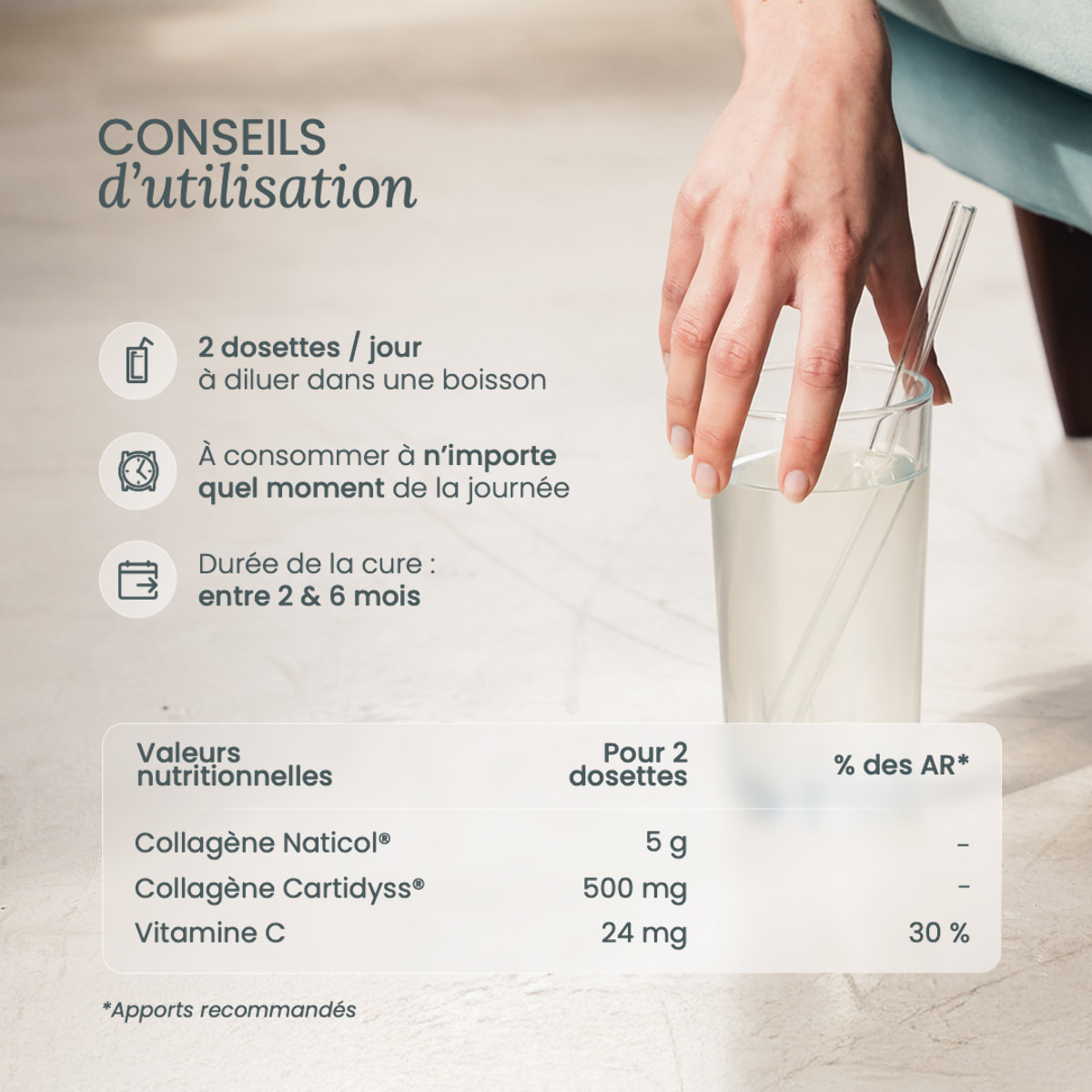 Nutri&Co Collagène Marin Type 1, 2 & 3 Peau & Articulations Goût Neutre - 540g